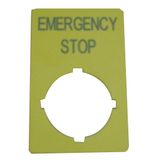 Emergency Stop label, 33x50mm