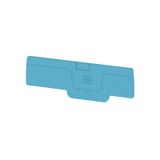 End and partition plate for terminals, 77.9 mm x 2.1 mm, blue