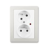 5593J-C02357 B1S1 Double socket outlet with earthing pins, shuttered, with turned upper cavity, with surge protection