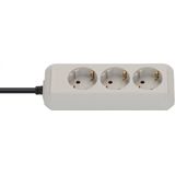 Eco-Line extension socket 3-way light grey 1,5m H05VV-F 3G1,5