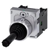 Coordinate switch, 22 mm, round, metal shiny, black, 2 switch positions, horizontal latching, with  3SU1150-7BA88-1NA0-Z X90