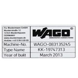Type labels 70 x 33 mm silver-colored