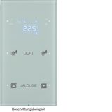 Touch sensor 2g thermostat, display, intg bus coupl. , KNX-R.3, glass 