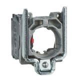 Harmony XB4, Single contact block with body/fixing collar, metal, screw clamp terminal, 1 NO + 1 NC