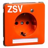 Wcd 1-voudig, ra, 32 mm inb.diepte,oranje met opdruk ZSV, LED