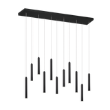 Tubular LED pendant 115 cm matt black