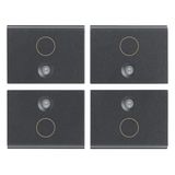 Four half-buttons 1M O symbol grey