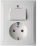SCHUKO socket outlet with cover plate, S.1, polar white matt