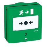 Manual control device for Emergency Exits DCMIS 2 contacts - green