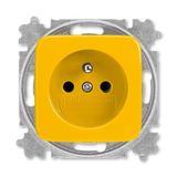 5519B-A02347 Y Outlet single with pin + cover Yellow