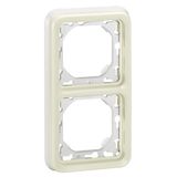 Flush mounting support frame Plexo IP 55 - 2 gang vertical - white