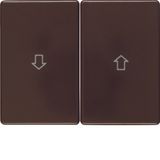 Rockers with imprinted symbol arrow, Arsys, brown glossy