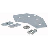 Corner plate, for mounting frame profile, CI system