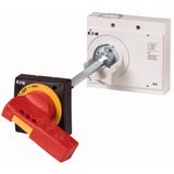 Door coupling rotary handle, red-yellow max 60mmshaft, size 3