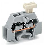 2-conductor terminal block on both sides with push-button, gray