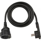 Short Extension Cable With Angled Flat Plug 3m H05VV-F3G1.5 black