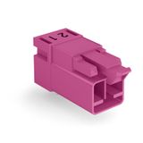 Plug for PCBs angled 2-pole pink