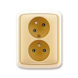5513A-C02357 D Double socket outlet with earthing pins, shuttered, with turned upper cavity ; 5513A-C02357 D