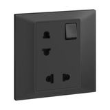 Belanko s 1 gang 2x2p Euro/US swtd socket anthracite