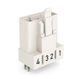 Plug for PCBs straight 4-pole white