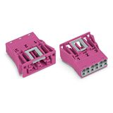 Snap-in socket 3-pole Cod. B pink