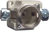 DII-fuse base made of ceramics without cover, clamp and clamp, E27 1p,
