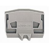 End plate with fixing flange 4 mm thick light gray