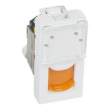 Arteor CAT 6A UTP RJ45 Socket 1 Module White with Orange Shutter