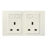 Mallia Senses - Switched double british standard 13a outlet - Matt White