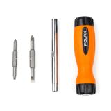 Interchangeble screwdriver set, 12 in 1, SL: 4, 5, 6 mm; PH1, PH2, PH3; T15, T20, T25; PZ1, PZ2, PZ3, Cr-V