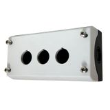 Surface mounting enclosure, 3 holes, black/light grey