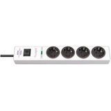 hugo! 19.500 A extension socket with surge protection 4-way white 2m H05VV-F 3G1.5