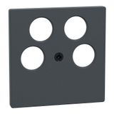 Central plate for Ankaro 4-way antenna sockets, anthracite, System M