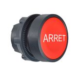 Head for non illuminated push button, Harmony XB5, red flush pushbutton Ø22 mm spring return "ARRET"