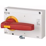 Rotary handle, red-yellow, lockable