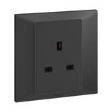 Belanko S 1 gang BS unswitched socket outlet - 13A - Anthracyte