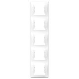 Sedna - vertical 5-gang frame - white