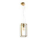 Antique Brass Metal Clear Glass LED E27 1x12 Watt 230 Volt IP20 Bulb Excluded L: 13 W: 13 H1: 32 H2: 130 cm Adjustable height