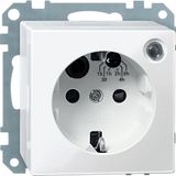 SCHUKO timer socket-outlet with shutter, polar white, glossy, System M