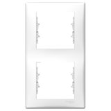 Sedna - vertical 2-gang frame - white