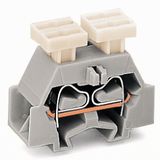 Space-saving, 4-conductor end terminal block on both sides with push-b