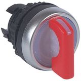 Osmoz illuminated std handle selector switch - 2 stay-put positions 45° - red