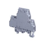 M4/7,D2-1, SCREW CLAMP TERMINAL BLOCK, DOUBLE DECK, GREY, 7X69.5X54MM