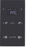 Touch sensor 2gang thermostat, display, intg bus coupl. unit,KNX-R.3, 
