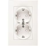 Karre-Meridian White Child Protected Double Earth Socket