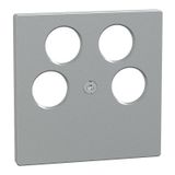 Central plate for Ankaro 4-way antenna sockets, aluminum, System M