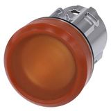 Indicator lights, 22 mm, round, metal, shiny, amber, lens, smooth, with  3SU1051-6AA00-0AA0-Z Y13