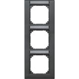 M-PLAN frame, can be labeled three times, vertical installation, anthracite