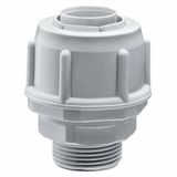 STRAIGHT FIXED COUPLING DEVICE GAS PITCH RUNG - IP54 - SHEATH Ø 28MM - GAS PITCH 1'' - GREY RAL7035