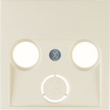 Centre plate for aerial soc. 2-/3hole, S.1, white glossy